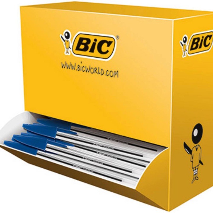 Actual product image Bic Disposable ballpoint pen ® Cristal 0,4mm blue cap model document-proof 100 pcs./pack. (Blue, 100 x)