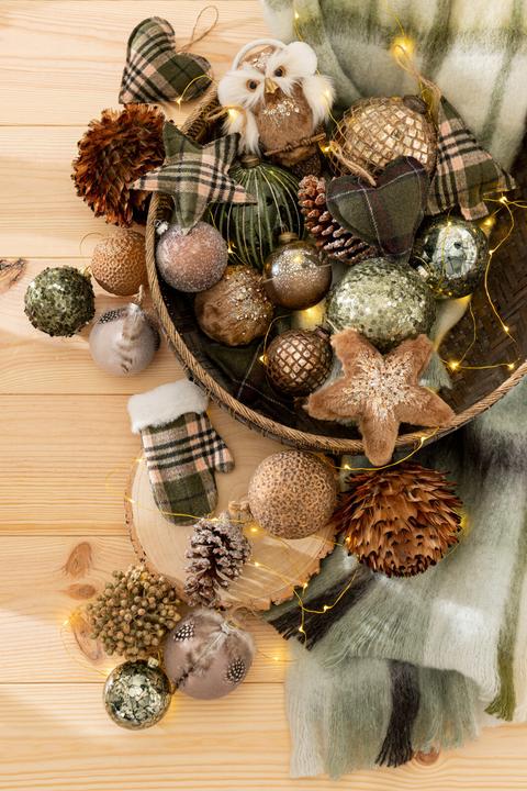 Immagine prodotto J-Line Latta 4 baubles natalizi piume di vetro verde opaco (4 -parte)