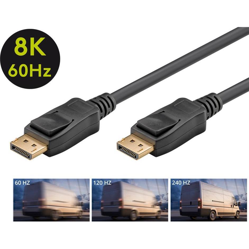 Thumbnail - Goobay Clicktronic Series 1.4 DisplayPort Verbindungskabel 1.4, 1 m, Schwarz (1 m, DisplayPort), Video Kabel