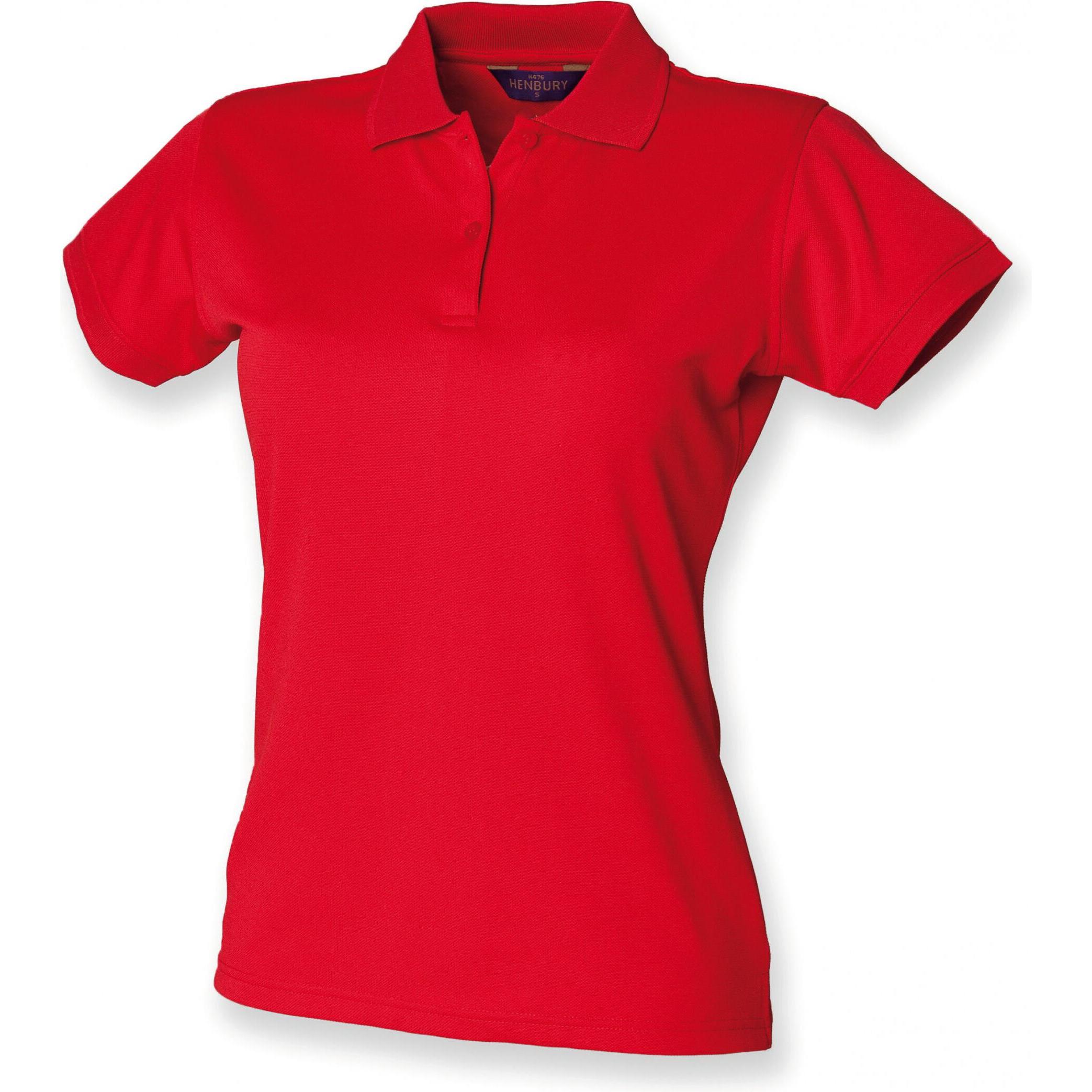 Henbury, Damen, Shirt, Cool Plus, Rot, (XL)