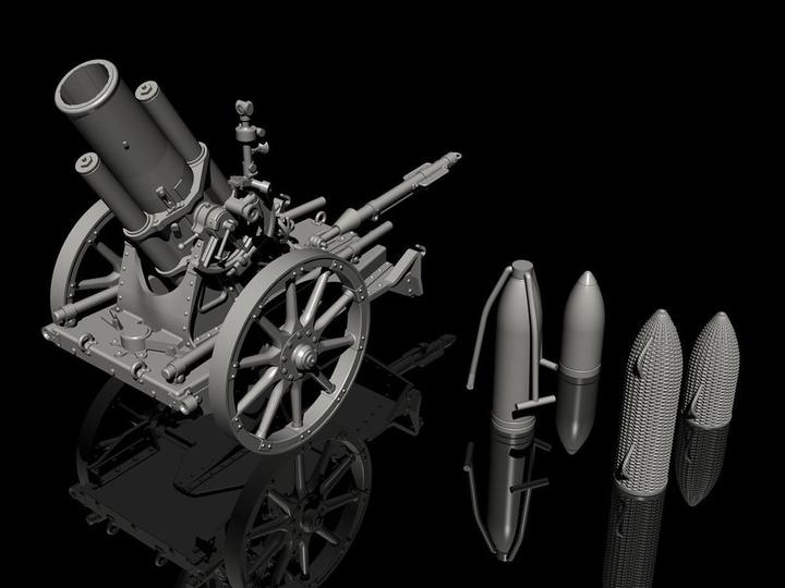 Actual product image CMK German WWI 25cm Heavy Mortar-All Resin kit