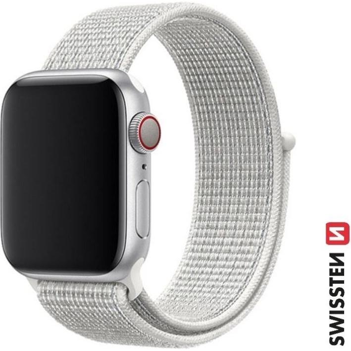 Thumbnail - Swissten Nylon Band for Apple Watch 42/44/45/49 mm White (Nylon, 3, 4, Apple Watch Series 1, Ultra), Uhrenarmband, Weiss