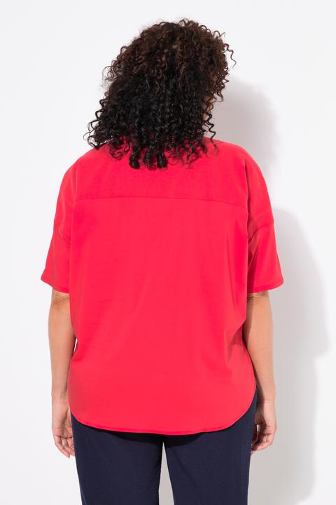 Actual product image Ulla Popken Oversized Short Sleeve Poplin Blouse (50, 52)