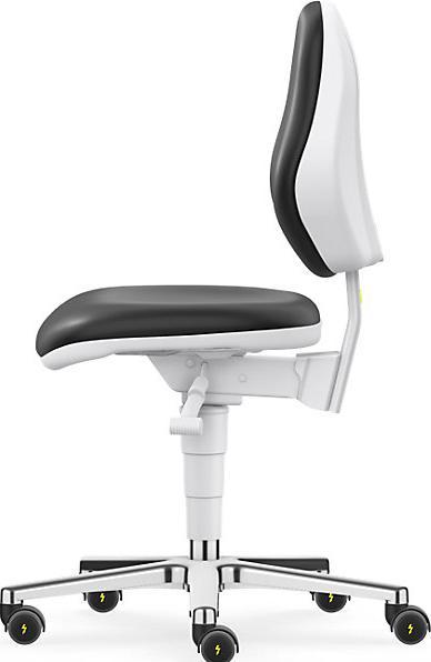 Produktbild Bimos Reinraum-Arbeitsstuhl, mit Rollen, Kunstlederbezug mit Permanentkontakt (47 - 61 cm)