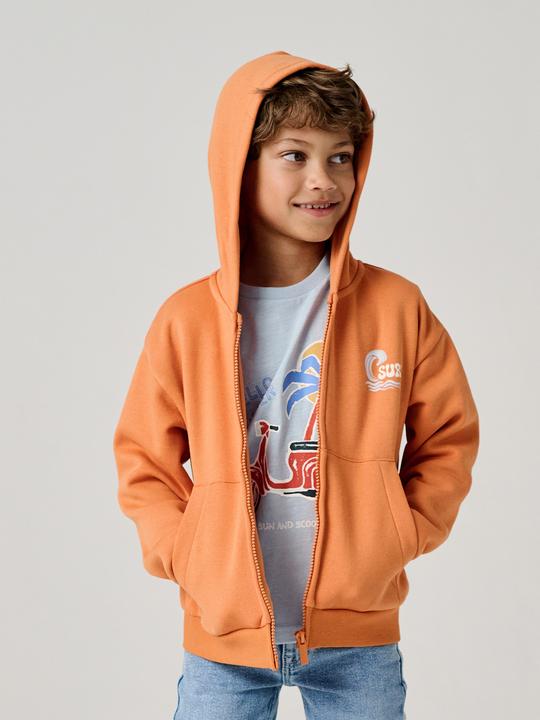 Produktbild Vertbaudet Kapuzensweatjacke mit Print hinten Jungen, Recycling-Polyester (92)