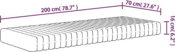 Actual product image vidaXL Schaumstoffmatratze (Foam core, 70 x 200 cm)
