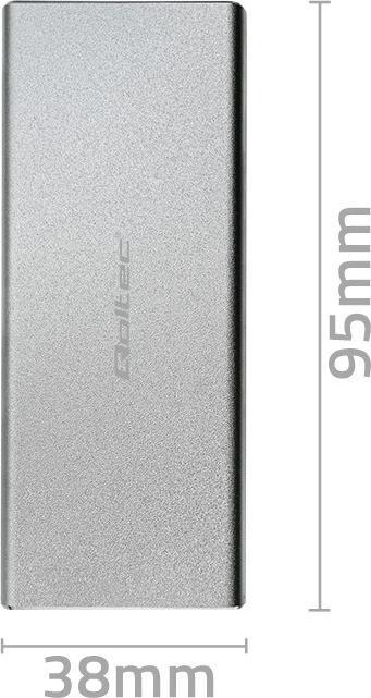 Actual product image Qoltec Aluminiowa Obudowa | Kieszeń na dysk M.2 SSD | SATA | NGFF | USB 3.0 | Super speed | 2TB | (M.2)