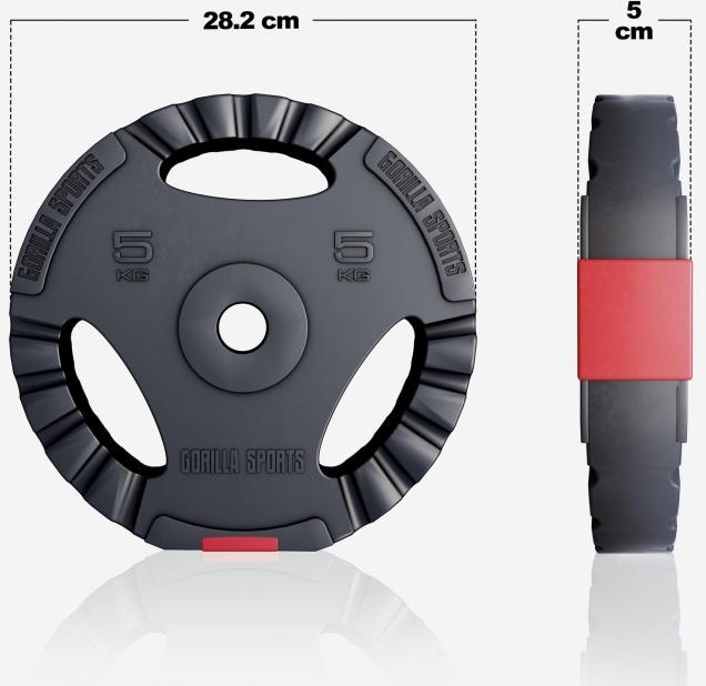 Actual product image Gorilla Sports weight plates (6 x 5 kg)