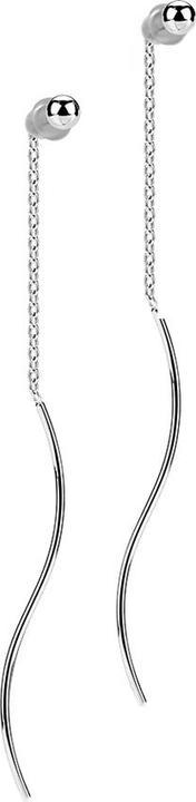 Immagine prodotto Star Piercing Orecchini a pallina in argento con catena a caduta libera con onda (senza ottone, Acciaio chirurgico 316L)