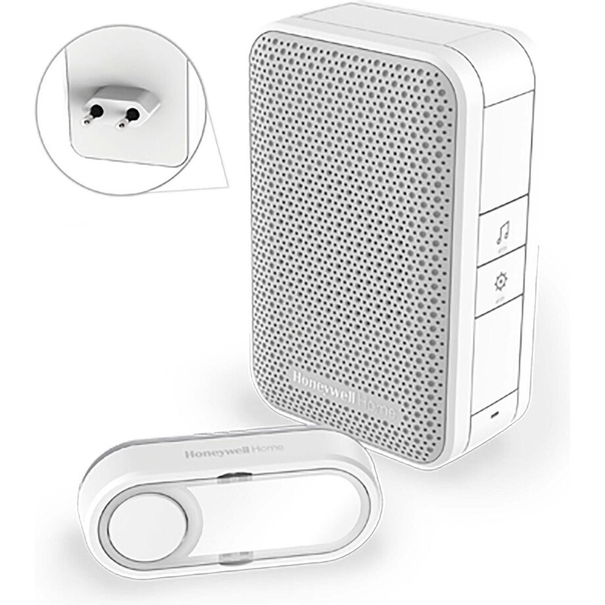 Friedland, Campanello + Citofono, BY HONEYWELL Trådløs Dørklokke kit DC311NP2 Plug-in 230V 150 metri 4 toner hvid