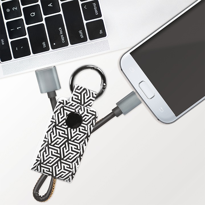 Produktbild LogiLink USB Kabel mit Schlüsselanhänger, 0,22 m Anschluss 1: USB 2.0 (Typ-A) Stecker, Anschluss 2: Micro (0.22 m, USB 2.0)