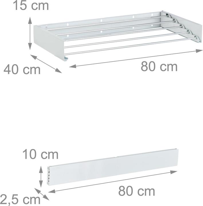 Actual product image Relaxdays Wall-mounted laundry rack (4 m)