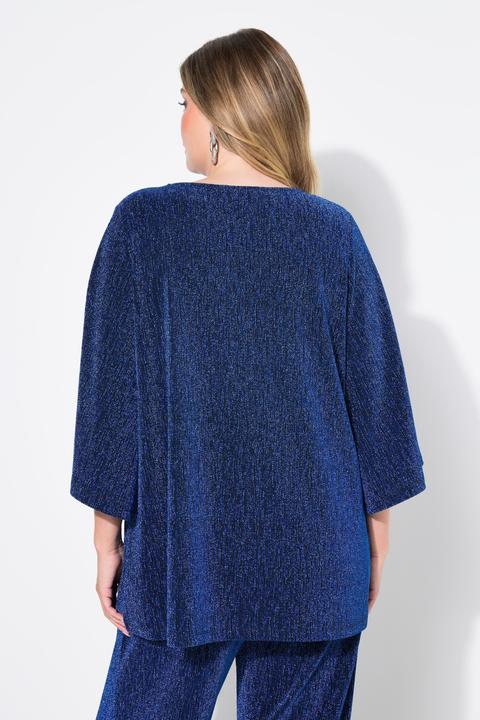 Actual product image Miamoda A-line t-shirt with glitter effect and 3/4 sleeves (52)
