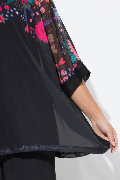Immagine prodotto Miamoda Bluse, oversized, Blüten-Bordüre, blickdichtes Top (42, 44)