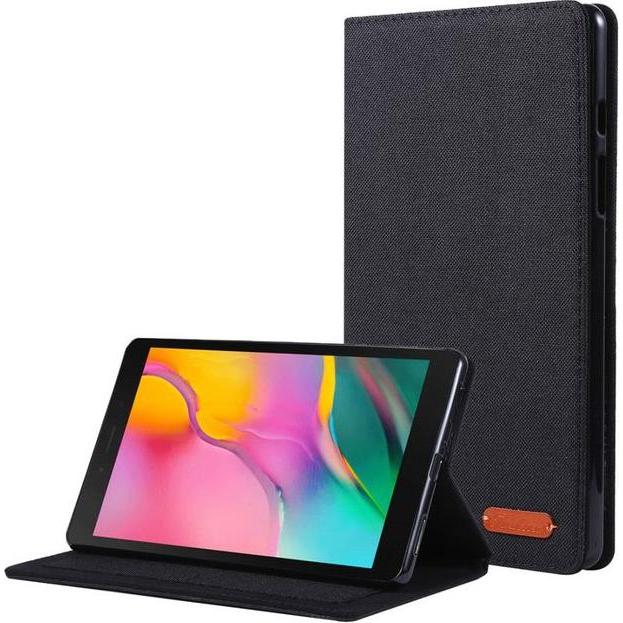 MU Classic Hülle aus Stoff/Kunstleder (Galaxy Tab A 8.0 (2019)), Tablet Hülle, Schwarz