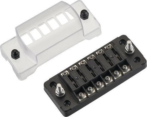 Immagine prodotto Ective Striscia portafusibili piatta per auto per 6 fusibili 20A/32V DC (connessione a vite)