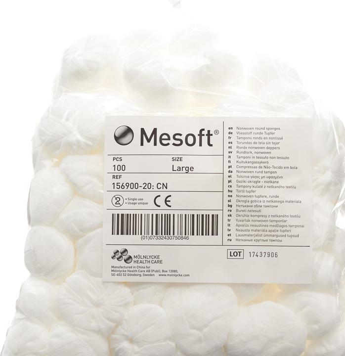 Actual product image Mesoft Round swabs non-sterile