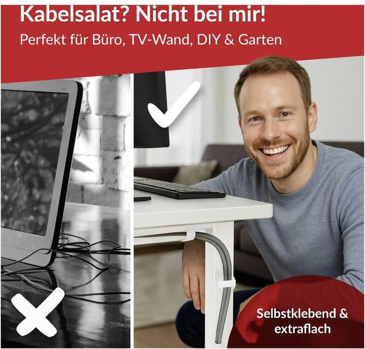 Productafbeelding Label-the-cable LTC Wandklittenband, pak van 10 stuks. (Klittenband kabelbinder, 90 mm, 10 Pcs.)