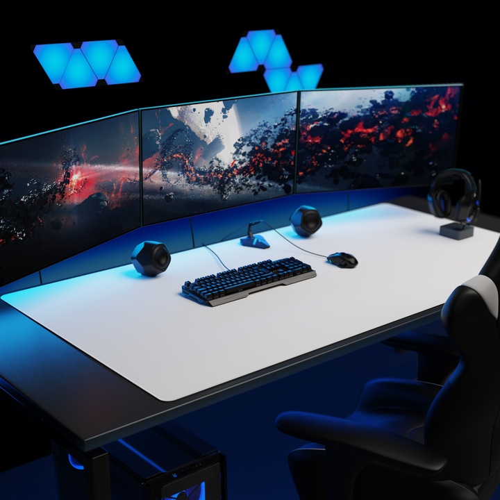 Actual product image Titanwolf Gaming mouse pad, XXXL speed gaming mouse mat, mouse pad extra large area of 1600 x 800mm, white (XXL)
