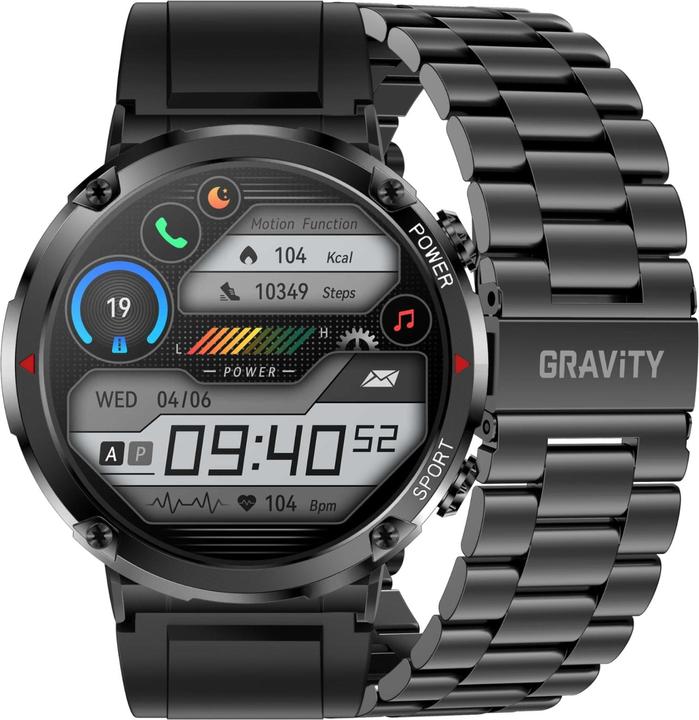 Produktbild Gravity GT21-1+ Smartwatch, schwarzes Silikonarmband