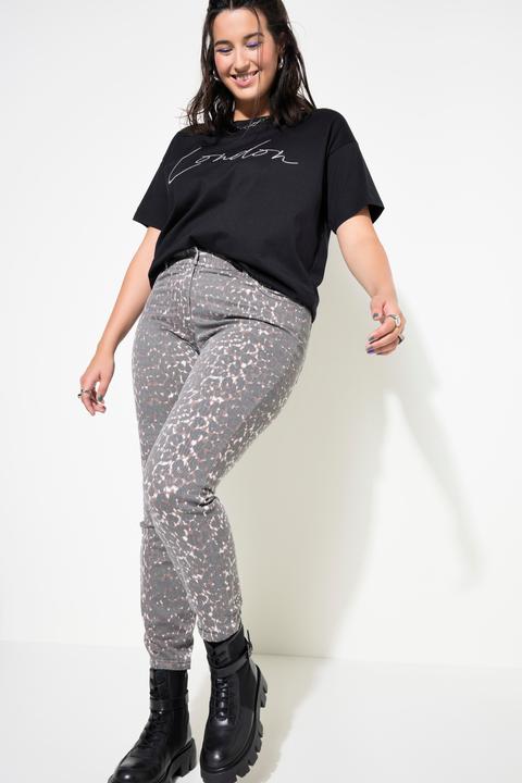 Immagine prodotto Studio Untold Skinny jeans a vita alta con taglio a cinque tasche e stampa leopardata (52)
