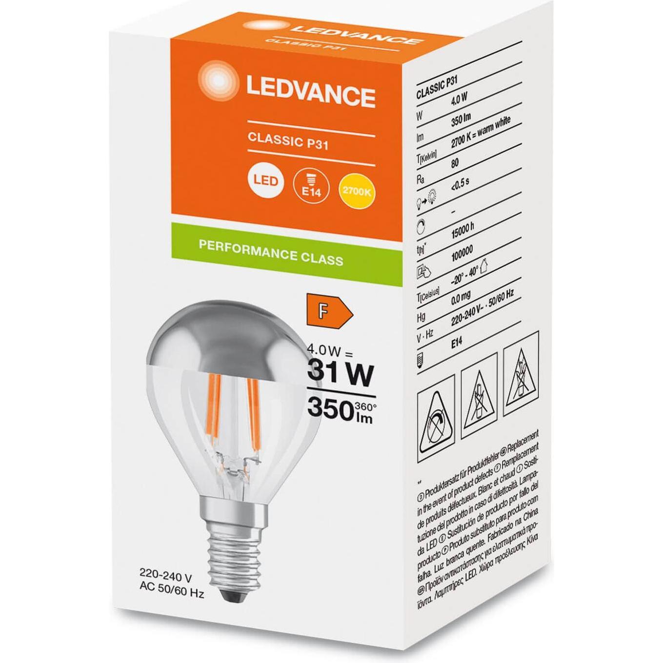 Thumbnail - Ledvance, Leuchtmittel, LED-Kopfspiegellampe (E14, 4 W, 350 lm, 1 x, F)