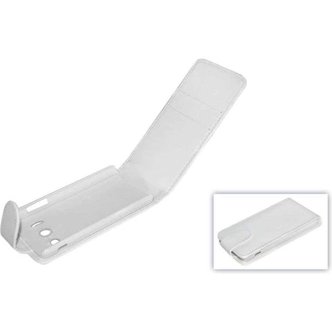 Thumbnail - König Design Handyhülle Tasche (Flip) für Huawei Ascend Y300 weiss (Huawei Ascend Y300), Smartphone Hülle, Weiss