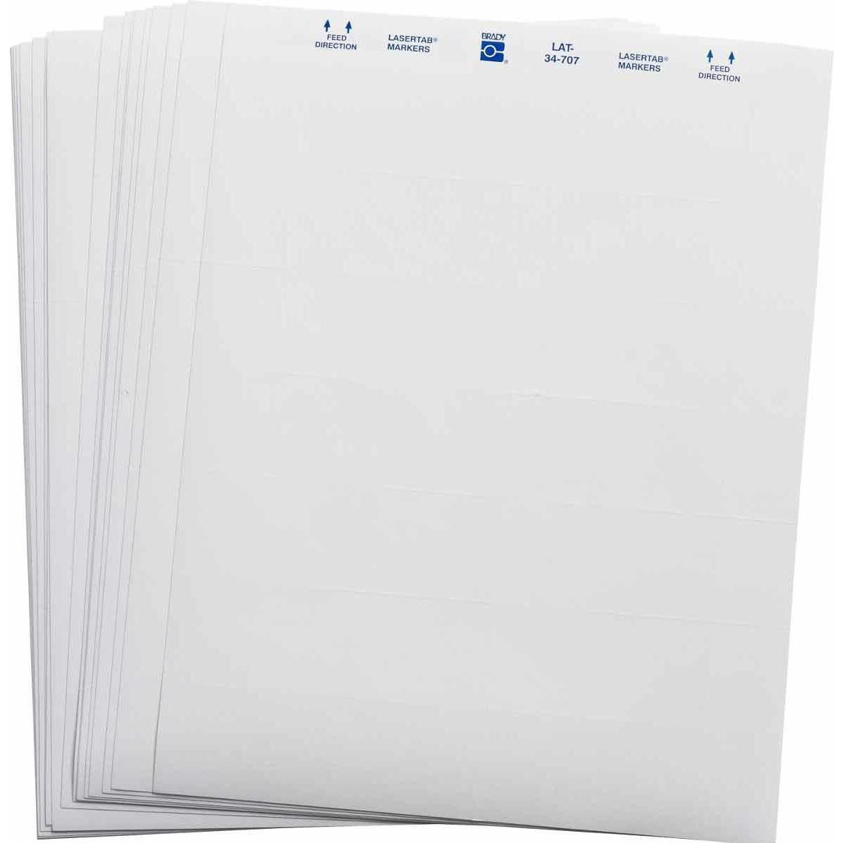 Brady, Etiketten, LAT-34-707, Polyester, matt, Weiss, 76.20 x 36.50 mm, dauerhaft klebend, US-Letter, 2-bahnig