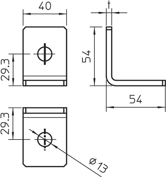 Actual product image OBO Bettermann OBO GMS 2 VW 90 A4 connecting angle 90Â°,w.2 holes
