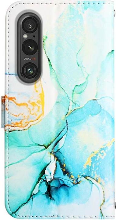 Actual product image Cover-Discount Sony Xperia 1 V - Leather Case Marble green (Sony Xperia 1 V)