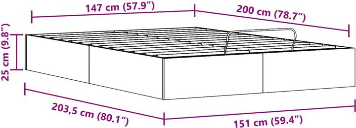 Actual product image vidaXL Aufbewahrungsbett (150 x 200 cm)