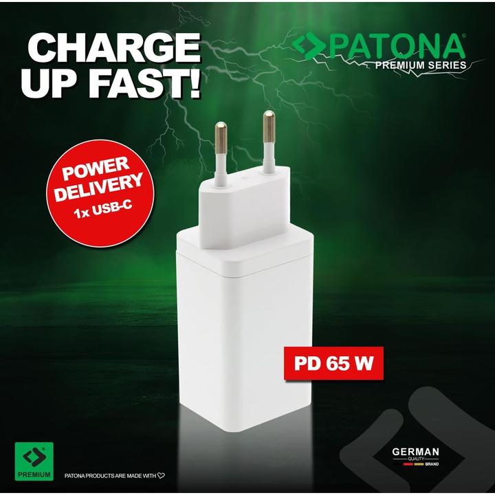 Actual product image Patona GaN PD Charger 65W USB-C white (65 W, 1 portion)