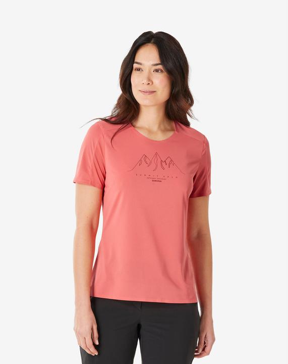 Actual product image Quechua Women’s Short-Sleeved Hiking T-Shirt - MH500 - Red (M)