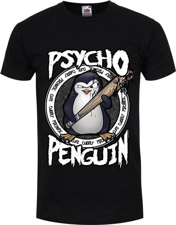 Actual product image Psycho Penguin TShirt Cute Cuddly & Psychotic (3XL)