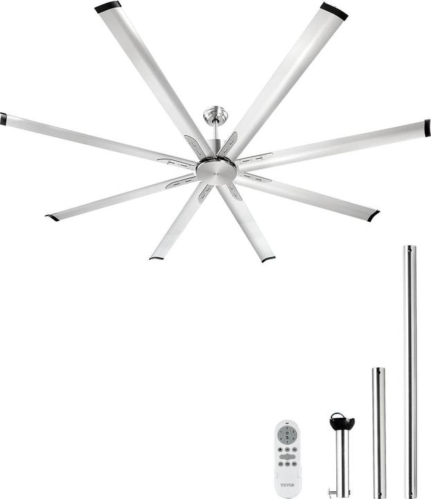 Actual product image Vevor Ceiling Fan Without Lighting Remote Control Brushed Nickel (45 dB)