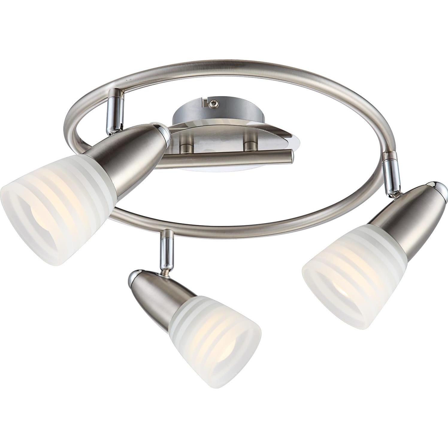 Globo, Wandleuchte + Deckenleuchte, LED Deckenleuchte nickel matt 3xE14 LED (350 lm, E14)