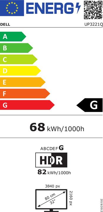 Energie-Label Dell UltraSharp UP3221Q (3840 x 2160 Pixel, 32")