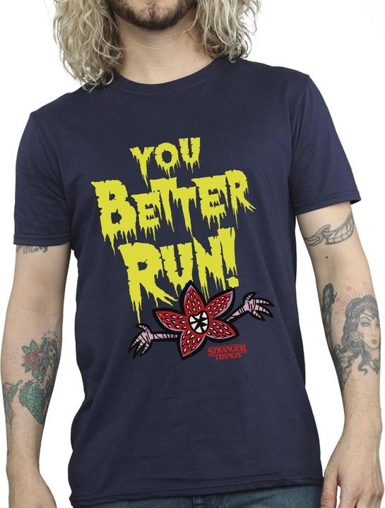 Actual product image Netflix Mens Stranger Things You Better Run T-Shirt (L)