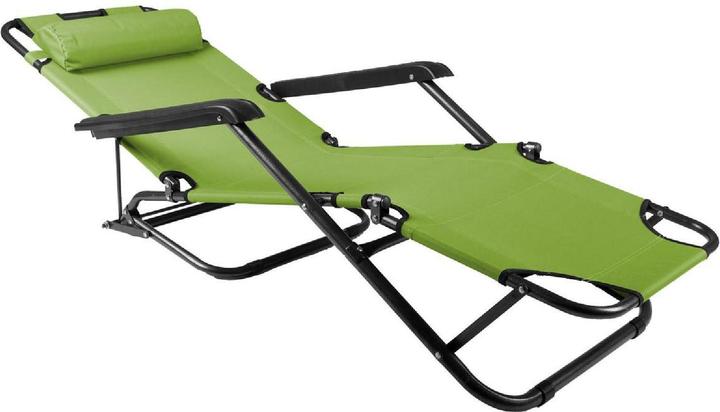 Actual product image VCM klappbare Sonnenliege Relaxliege Liegestuhl Hellgrün Klappliege Stahl (155 cm)