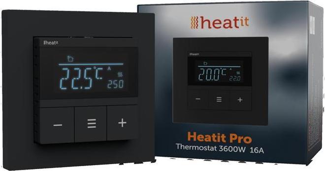 Actual product image Heatit Pro Thermostat (Black Matt)