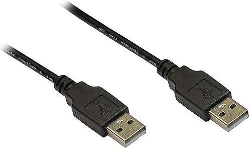 Produktbild Good Connections Anschlusskabel USB 2.0 Stecker A an Stecker A, 1m, schwarz, ® (1 m, USB 2.0)