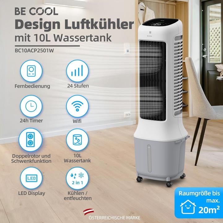 Produktbild Be Cool BC10ACP2501W Silent Luftkühler 10 Liter Tank, 24 Windstufen