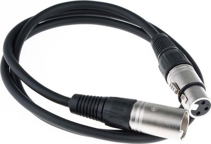 Actual product image RS PRO XLR cable 3-pin, XLR 3-pin, XLR 1m Black (1 m, XLR Cables)