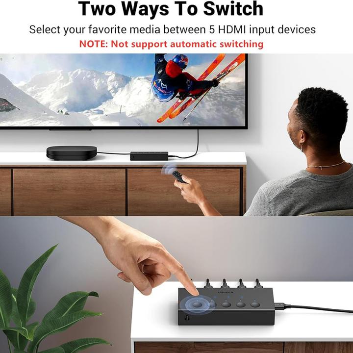 Produktbild Ugreen HDMI Switch 5 in 1 out, 4K@60Hz - Black