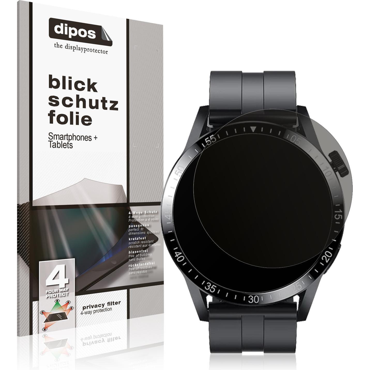 Dipos Blickschutzfolie 4-Way Privacy, Smartwatch Schutzfolie, Transparent