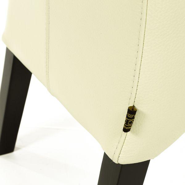 Actual product image SIX Regina leather chair with spring core White 2201 Wenge