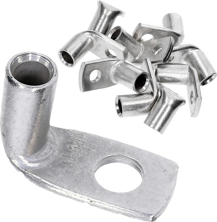 Kalitec 10 Stück KA2-L6 Handelsübliche Rohrkabelschuhe gewinkelt 10mm² M6 I ohne Sichtloch I 90° I M