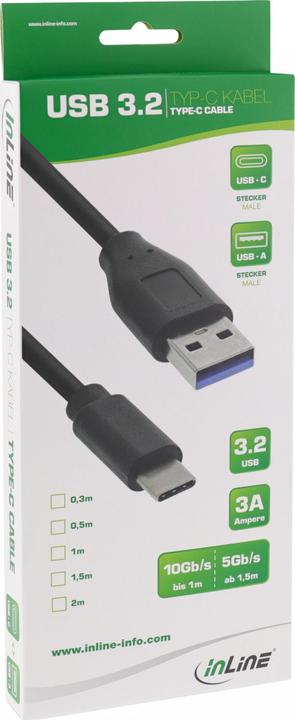Produktbild InLine USB A – USB C (1.50 m, USB 3.2 Gen 2, 27 W)