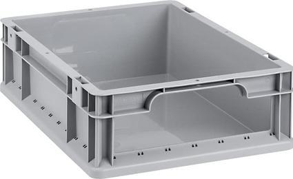 Allit Storage box ProfiPlus EuroStore L412, grey Euro box made of PP, 90% open on the front... (1x)