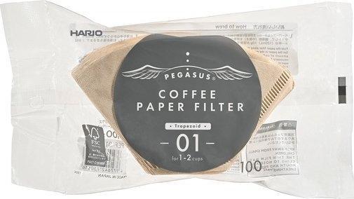 Actual product image Hario PEGASUS brown paper filters 01 - 100 pcs.